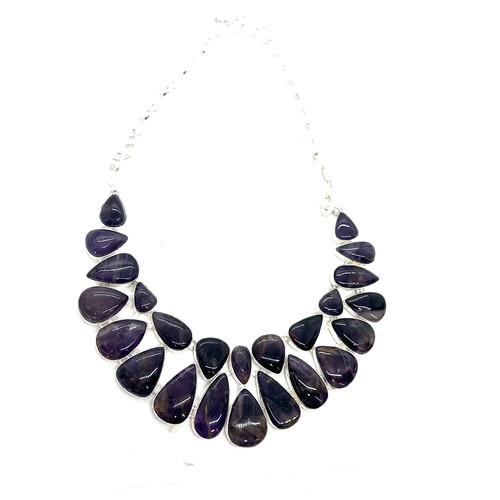 548A - 925 natural amethyst necklace