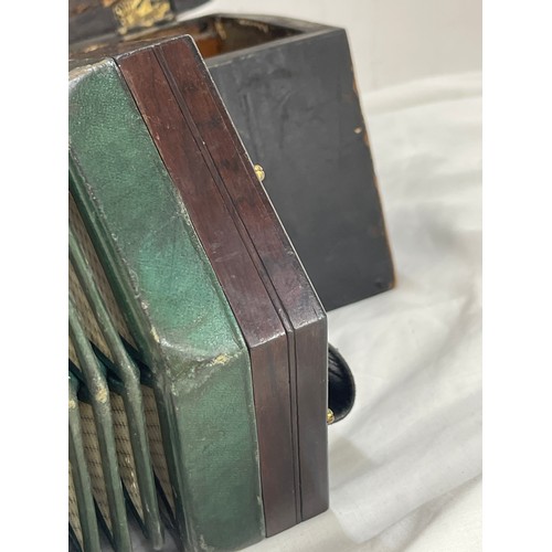 543A - Antique rock Chidley 48 button concertina in wooden case