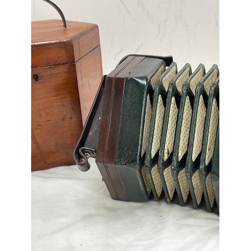 546A - Antique Barnett Samuel & Sons concertina in original case.  20 button anglo system