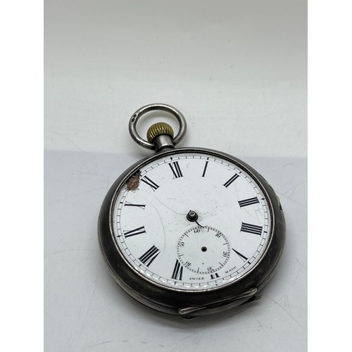 512 - Silver repeater pocket watch for restoration