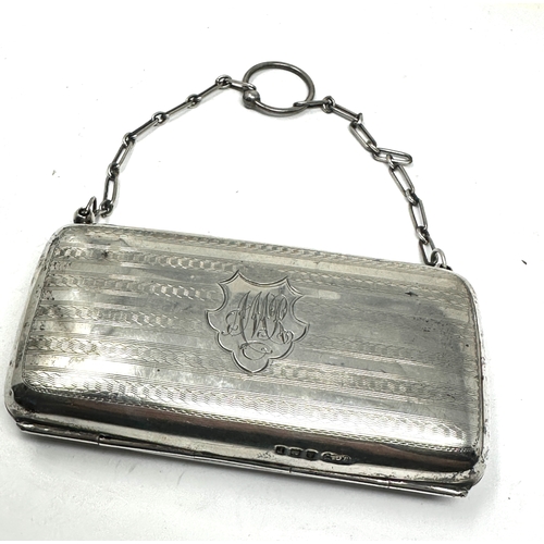 6 - Antique silver purse fitted interior weight 118g