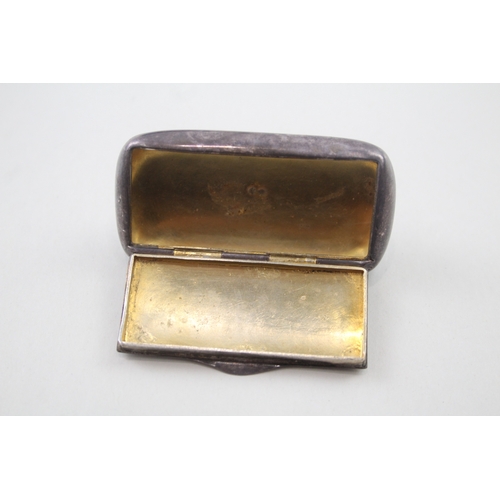 46 - Vintage stamped .925 sterling import plain snuff box