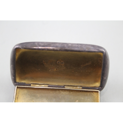 46 - Vintage stamped .925 sterling import plain snuff box