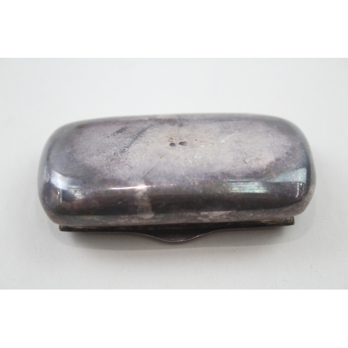 46 - Vintage stamped .925 sterling import plain snuff box