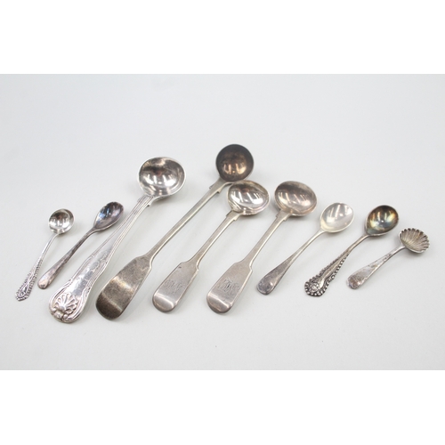 47 - 9 x .925 sterling condiment spoons inc georgian