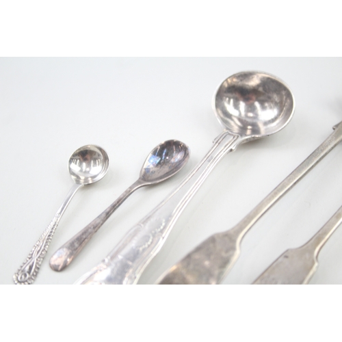 47 - 9 x .925 sterling condiment spoons inc georgian