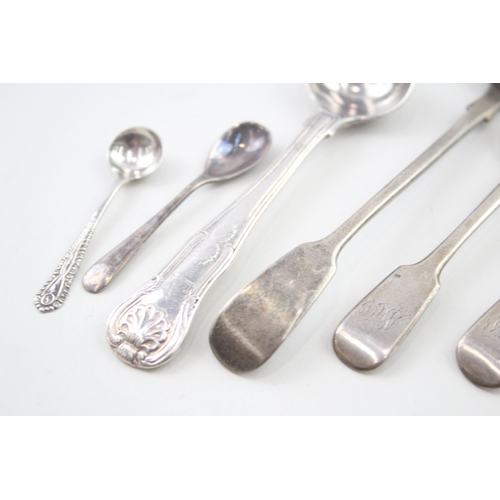 47 - 9 x .925 sterling condiment spoons inc georgian