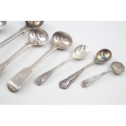 47 - 9 x .925 sterling condiment spoons inc georgian