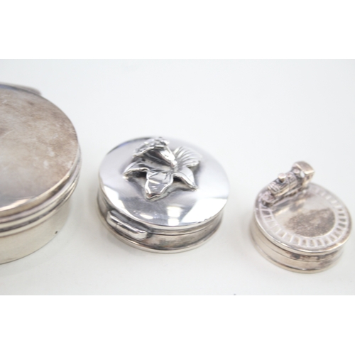 54 - 4 x .925 sterling silver pill / trinket box