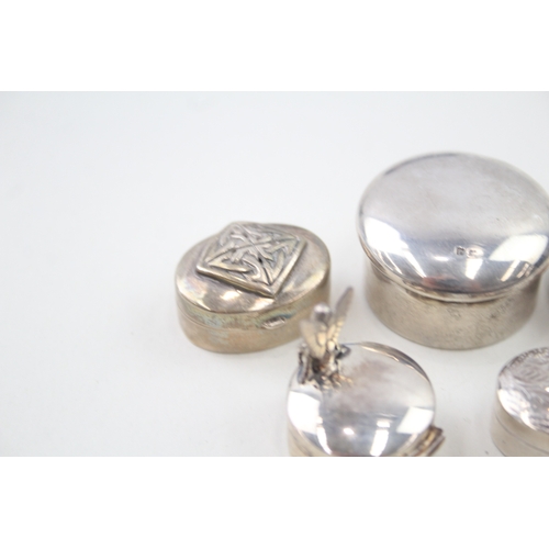 55 - 5 x .925 sterling silver pill / trinket box