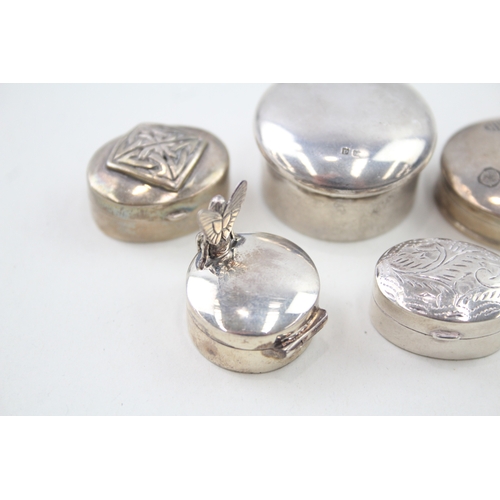 55 - 5 x .925 sterling silver pill / trinket box