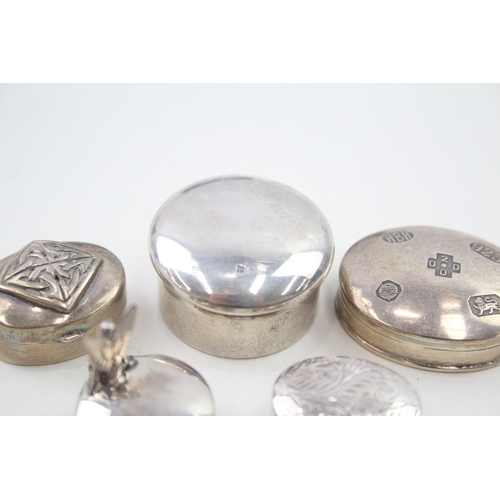 55 - 5 x .925 sterling silver pill / trinket box