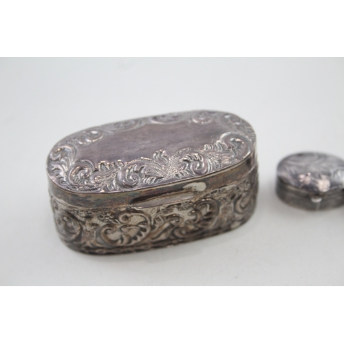 60 - 3 x .925 sterling silver pill / trinket boxes