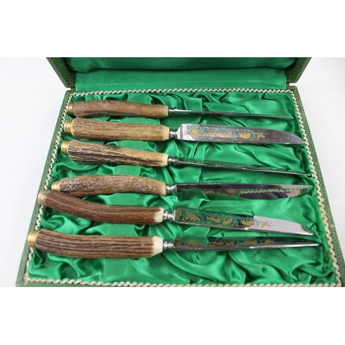 405 - Anton Wingen Solingen-Germany Cutlery Set Knife 6 Piece Vintage