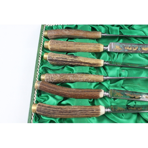 405 - Anton Wingen Solingen-Germany Cutlery Set Knife 6 Piece Vintage