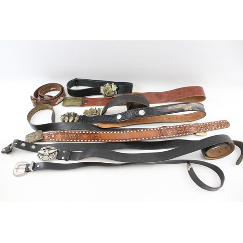 407 - Assorted Leather Non Leather & Vintage Belts