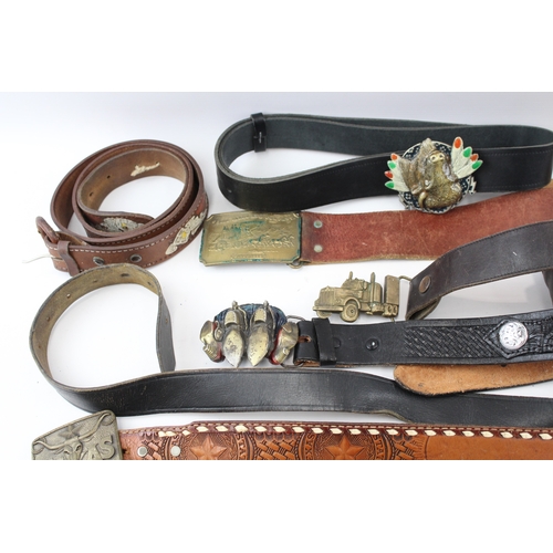 407 - Assorted Leather Non Leather & Vintage Belts