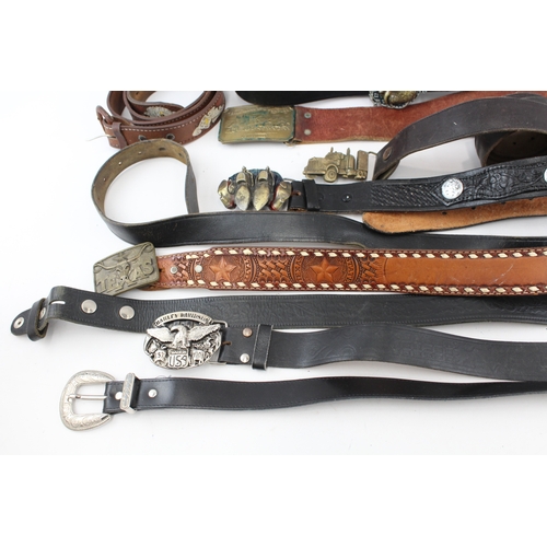 407 - Assorted Leather Non Leather & Vintage Belts