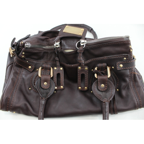 408 - Chloe Paddington Handbag Brown Leather 02-05-53 Vintage Designer Lock and Key