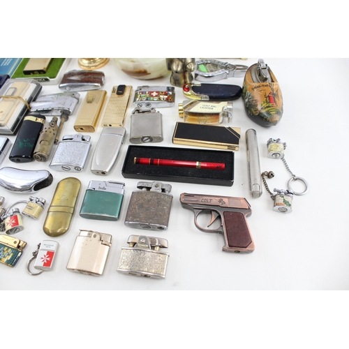 412 - Cigarette Lighters Inc Vintage Table / Desk Ronson Zippo Colibri Onyx Job Lot