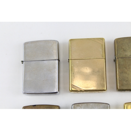 415 - Zippo Lighter Job Lot Inc Solid Brass Slim Venetian Brushed Vintage To Restore