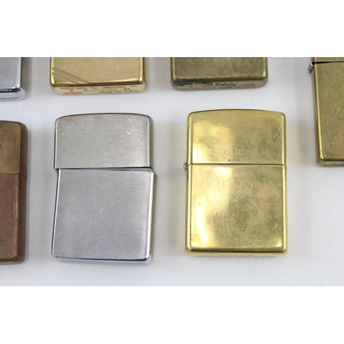 415 - Zippo Lighter Job Lot Inc Solid Brass Slim Venetian Brushed Vintage To Restore