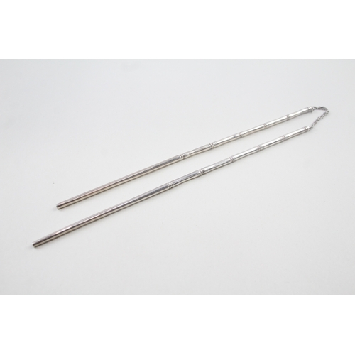 73 - .925 sterling bamboo design chopsticks