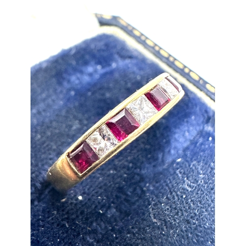 153 - 18ct gold ruby & diamond ring weight3.4g