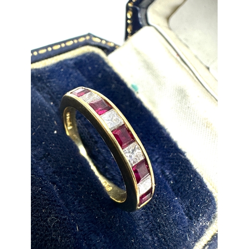 153 - 18ct gold ruby & diamond ring weight3.4g