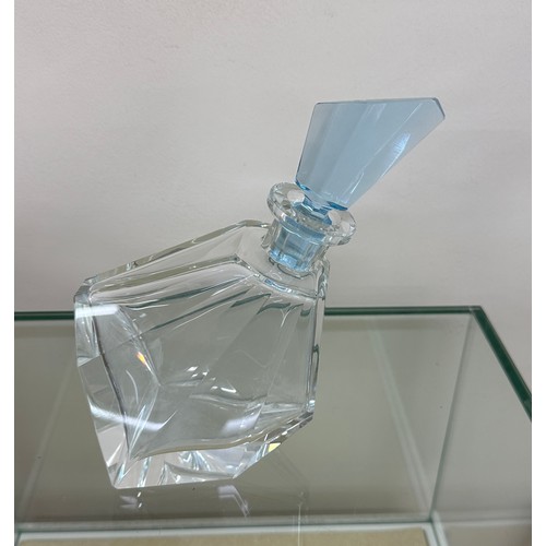 1 - Unusual glass decanter with crystal blue stopper