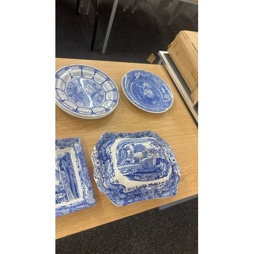 159 - Large selection of vintage blue and white Spode ware to include cups, saucers, plates, tureen etc