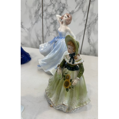 38 - Selection of vintage lady figurines to include Royal Doulton Rebecca HN 4041, Coalport ' Ladies of F... 