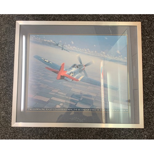 17 - Two framed spitfire prints includes spitfire lfixb measures approximately 24 inches by 20 inches