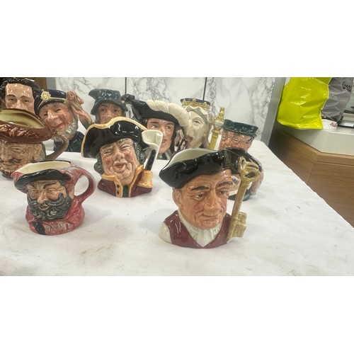 82 - Quantity of small Royal Doulton character jugs to include Queen Victoria and LT/ED Charles Dickens e... 