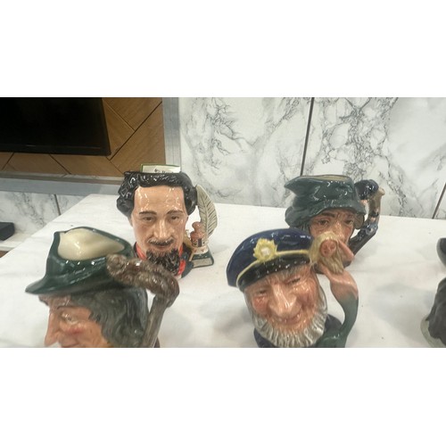 82 - Quantity of small Royal Doulton character jugs to include Queen Victoria and LT/ED Charles Dickens e... 