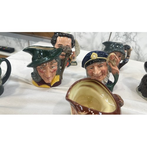 82 - Quantity of small Royal Doulton character jugs to include Queen Victoria and LT/ED Charles Dickens e... 