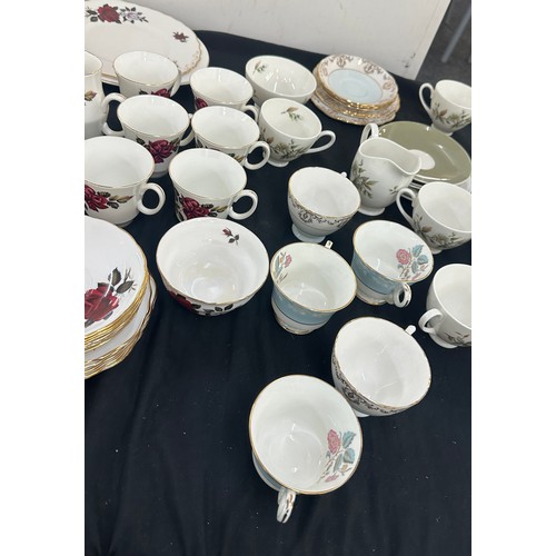 121 - Selection of part tea services to include Royal Adderley, Royal Vale and Colcough