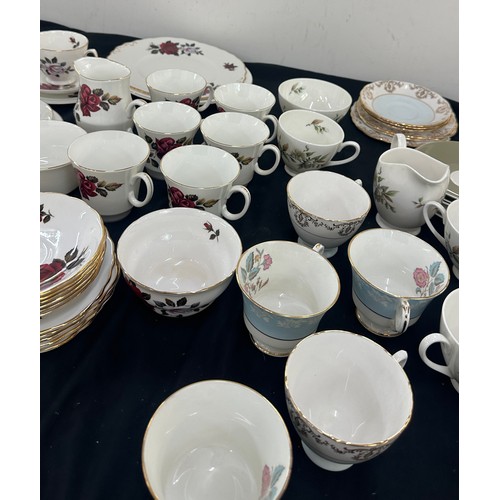 121 - Selection of part tea services to include Royal Adderley, Royal Vale and Colcough