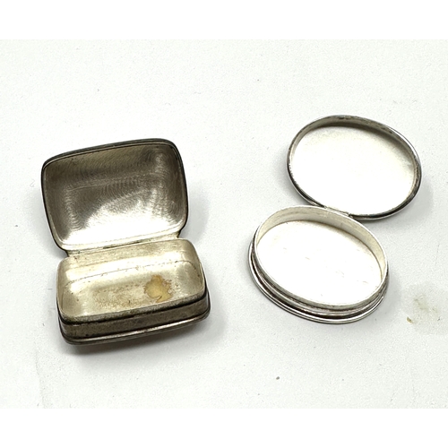 12 - 2 vintage silver pill boxes