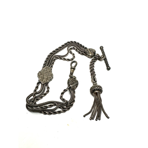 18 - Antique silver albert albertina watch chain weight 25g