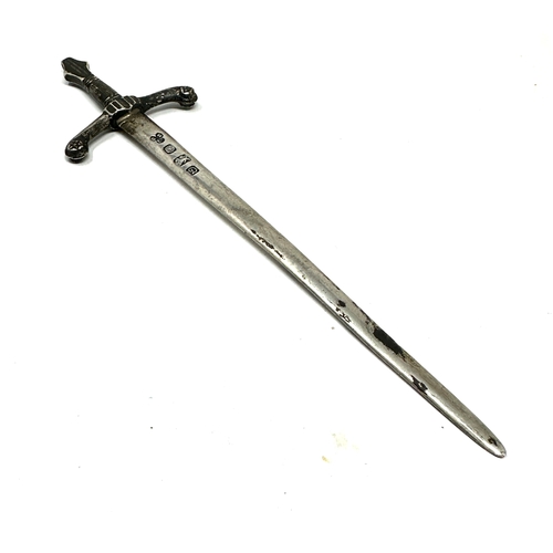 19 - Vintage silver sword letter opener measures approx 17cm long