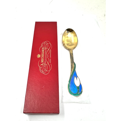 25 - Boxed silver & enamel 2002 year spoon by A.Micchelsen royal copenhagen original sealed condition spo... 