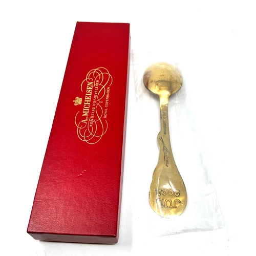 25 - Boxed silver & enamel 2002 year spoon by A.Micchelsen royal copenhagen original sealed condition spo... 