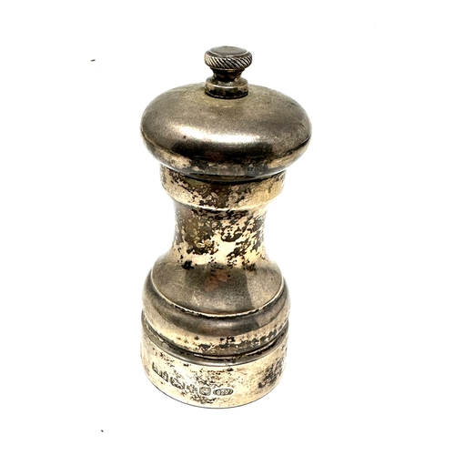 28 - vintage silver pepper mill Birmingham silver hallmarks height 10.5cm