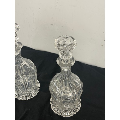 12 - Pair of vintage glass decanters height 12 inches tall