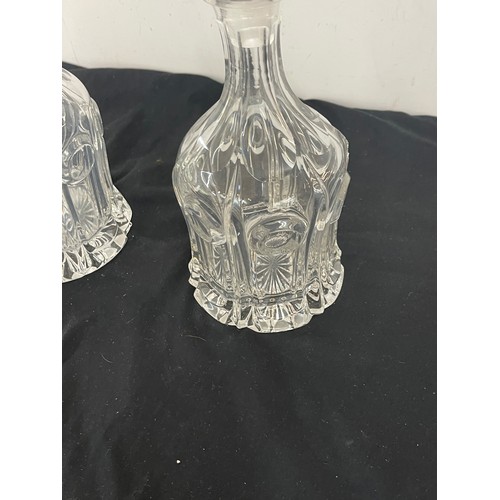 12 - Pair of vintage glass decanters height 12 inches tall