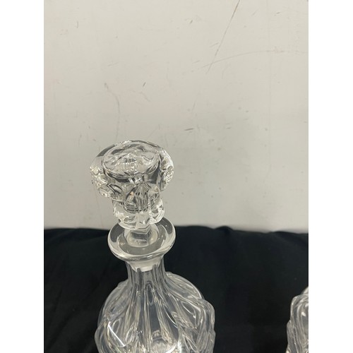 12 - Pair of vintage glass decanters height 12 inches tall