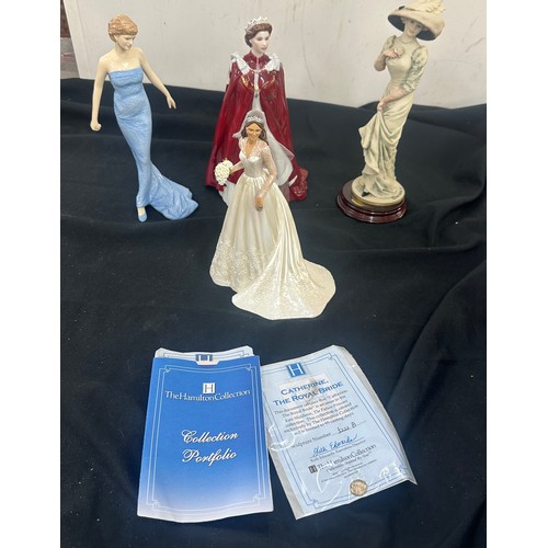 53 - Three vintage porcelain Royalty figures to include Royal Doulton Diana Princess of Wales, Royal Worc... 