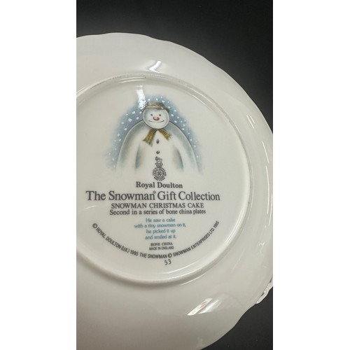 583 - Four Royal Doulton ' The Snowman' plates to include ' Dance of the Snowman', ' Snowman Christmas cak... 