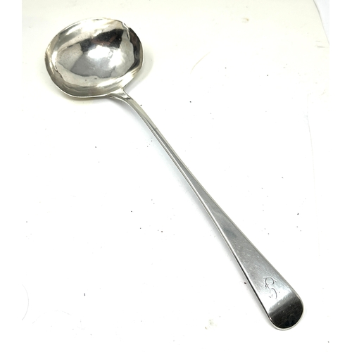 3 - Georgian silver soup ladle London silver hallmarks 1792 measures approx 33cm long weight 163g